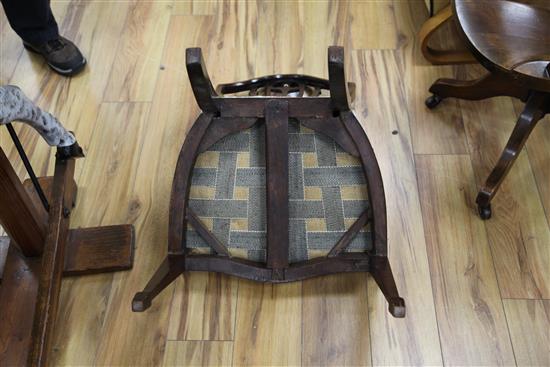 A pair of George III Hepplewhite period shield back chairs,